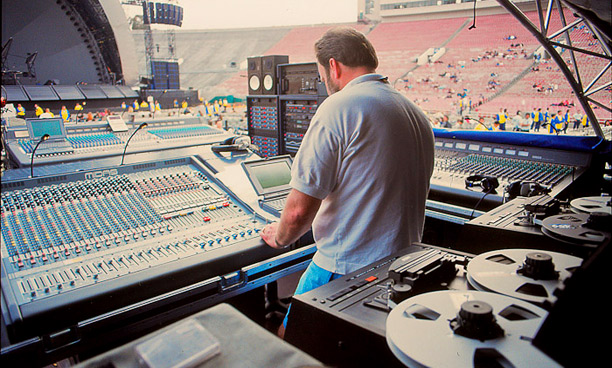 Midas XL3 Quad Board being prepared for Pink Floyd's show at the Pasadena Rose Bowl in California in 1994