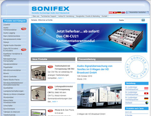 Sonifex website