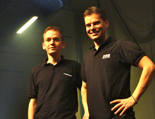 Morten Laulund Uldbæk (Signal Audio) with Anders Lorentzen, co-owner of DRB Lys & Lyd