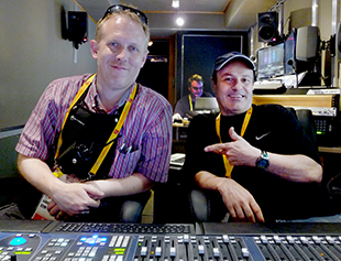 Michael Nunan and Anthony Montano in the Broadcast Audio Services mobile