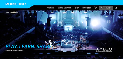 Sennheiser Ambeo Music Blueprints website
