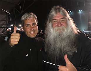 Jorge Diez with Metallica FOH engineer Big Mick Huges