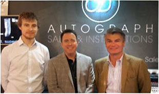Autograph Technical Sales Manager, Chris Austin; Point Source Audio President, James Lamb; and Autograph Director, Duncan Bell