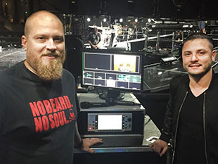 Monitor engineer Matt Holden and FOH engineer Will Madera