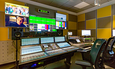Studio 10 audio control room with System T S500 control surface
