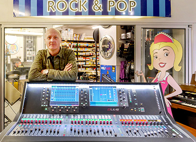 Cato Music’s Glen Rowe with a dLive console 