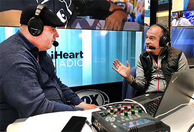 Craig Hutchison and Gerard Whateley broadcast with ViA from Radio Row