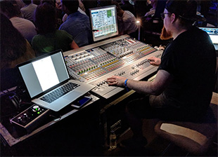 Conor Cosimini at FOH with Audient iD14 audio interface