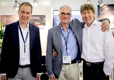 Audiofast Sales Manager Piotr Stachowski and CEO Jaroslaw Orszanski with Mutec CEO Christian Peters
