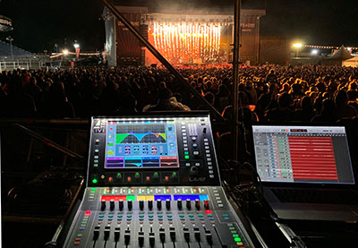 A&H dLive C1500 at FOH for Beartooth