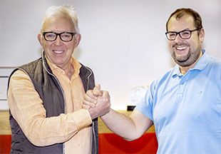 Riedel Head of Sales Tobias Kronenwett  and Semafor Mediateknik MD, Björn Zabell