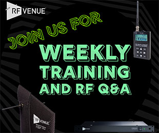 RF Venue announces weekly online training sessions