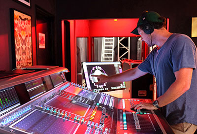 3G’s Tom Worley at the DiGiCo Quantum7 in Sixth Sense’s recording and broadcast control room