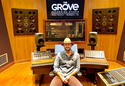 The Grove Studio manager John New Dollahite at the studio's new  Carl Tatz Edition Argosy Dual 15-800 Workstation