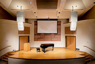 Clarke Recital Hall at the Frost School of Music on the University of Miami campus is now home to a new L-Acoustics A Series loudspeaker system