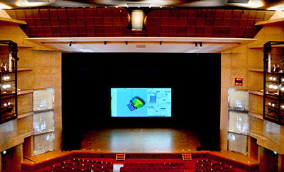 The main system comprises seven L-Acoustics Kara in the center of the proscenium
