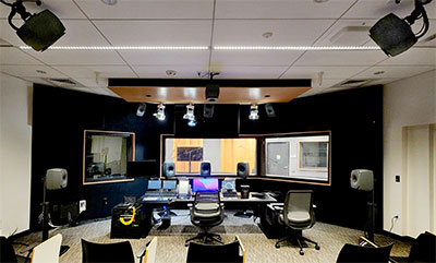 The main mix control room/classroom at the new Media and Immersive eXperience Center