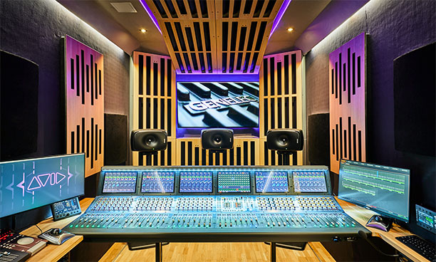 Interior of Soundon’s new OB truck, with Genelec 5.1 monitoring
