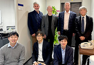 Ben Goldsworthy (GenAV), Dave McKinney (GenAV), Blake Augsburger, Founder and CEO (LEA), Koh Nishida (CEO Onkyo Tokki) Front: Tomoki Matsui (Marketing), T Nagase (LEA Sales Manager), Yuta Kamibayashi (Marketing)