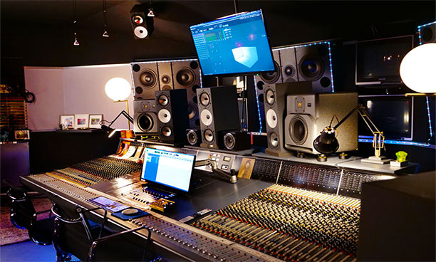 The 7.1.4 Atmos set-up in Fitzmaurice's studio