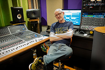 Trevor Lancaster-Smith with his Audient ASP8024-HE mixing console
