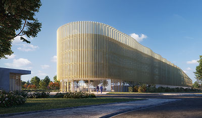 Architect's render of new Powersoft HQ in Scandicci, Florence 