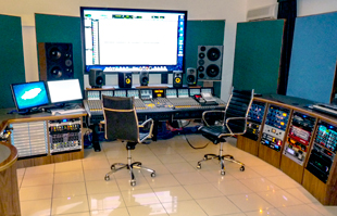 Inside the temporary studio