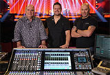 Denis Savage, Jean-Sébastien Boucher and Martin Paré with SSL Live L550 digital mixing console