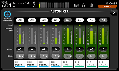 Yamaha TF series Dan Dugan automixing