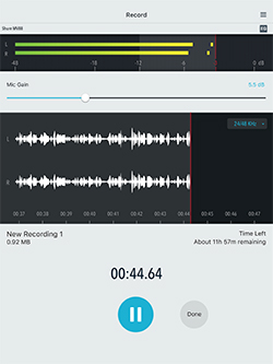 ShurePlus Motiv Mobile Recording iOS App