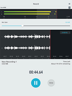 ShurePlus Motiv Mobile Recording iOS App