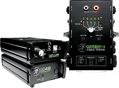 Mackie MDB Direct Boxes, MTest-1 and M48 Phantom Power Supply