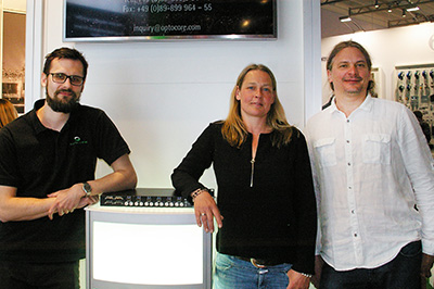 Launching the Festival Box at ProLight & Sound: Maciek Janiszewski, Tine Helmle and Marc Brunke