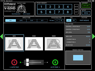 V-02HD Remote iPad app