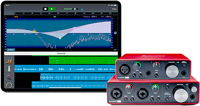 Focusrite Scarlett Solo and 2i2 interfaces with iPad Pro