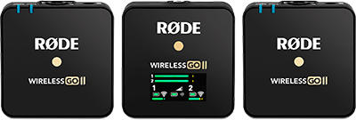 Wireless Go II dual-channel wireless microphone system.