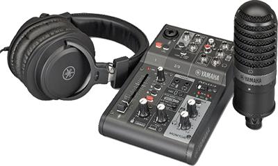 YH-MT1 headphones, AG03MK2, YCM01 microphone 