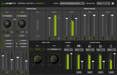 Lewitt Audio Control Center software