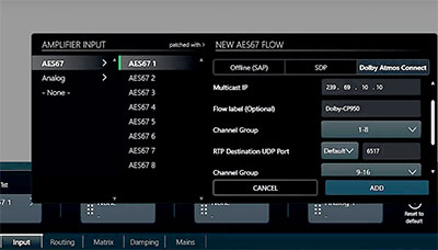 Powersoft ArmoníaPlus/Dolby Atmos Connect AES67
