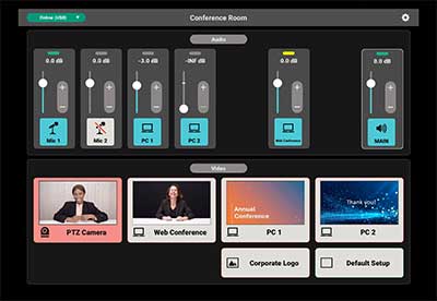 VenueSet corporate tablet panel