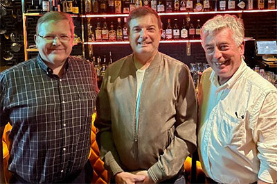 Rea Sound’s Roger McMullan and Sean Gallagher flank Linea Research’s Martin Hildred