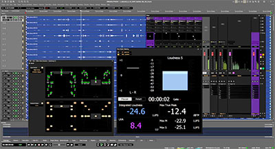 Pyramix user interface now with Dolby Atmos Renderer now built-in, along with live rerenders