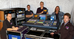 Tony Miller (centre) with Production Works team Tony Miller (centre) with Production Works team