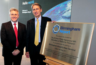 Philip Hammond MP and Paul Kehoe, CEO of Birmingham International Airport
