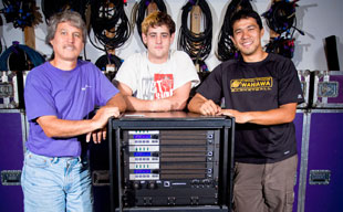 Rhema Services' John Carvalho (logistics manager), Toby Carvalho (tech) and Kenneth Plank (tech) Rhema Services