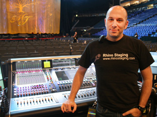 FOH engineer, Martin Paré