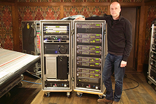 Donal Hodgson with Pro Tools/Prism Sound racks Donal Hodgson