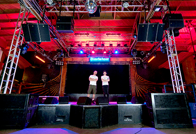 Dave Rat and Oscar J Narro surrounded by the venue’s new L-Acoustics system (Pic: Madeline Keyes-Levine) The Troubador