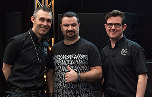 Brad Watson (Martin Audio EMEA Sales Manager), Elshan Aliyev (PRO AV LLC MD) and Dom Harter (Martin Audio MD)