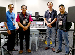 Muhammad Nur Azrin, Senior Audio Director; Dr Ahmad Zaki, Group General Manager Engineering; David Chan, JAAS; Azhar Abdul Latiff, JAAS